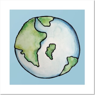 Watercolor earth day Posters and Art